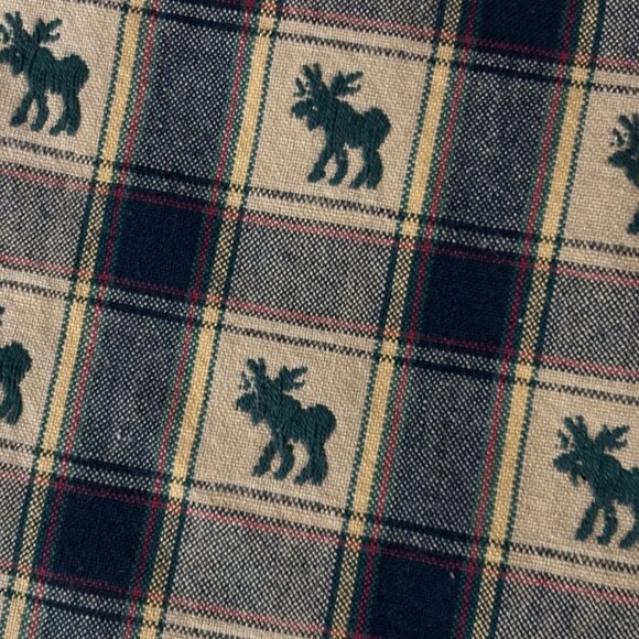Park Designs Embroidered Moose Placemats Set of 4 Northern Exposure Print Plaid - Picture 5 of 9